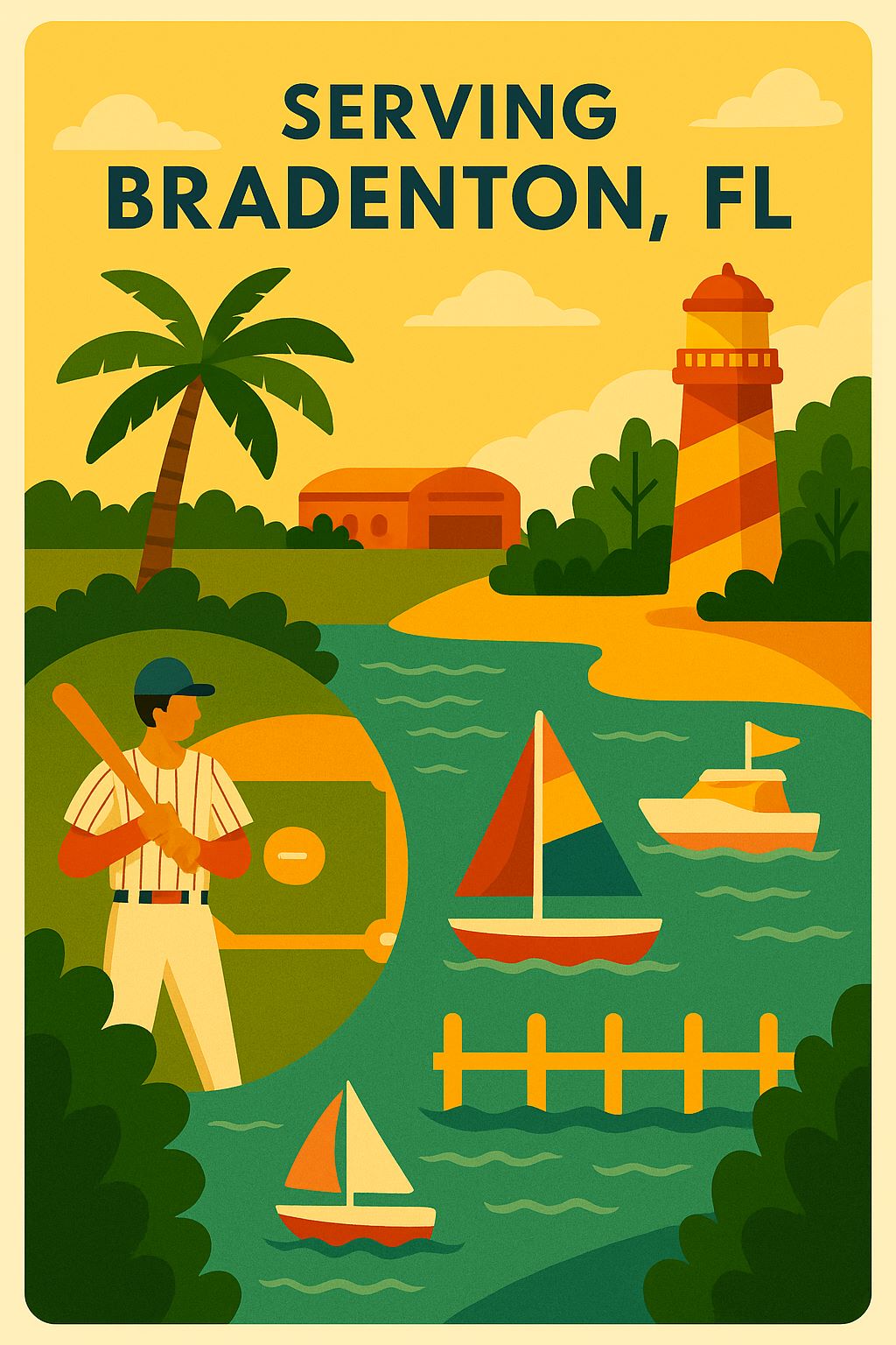 Map artwork of Bradenton service area