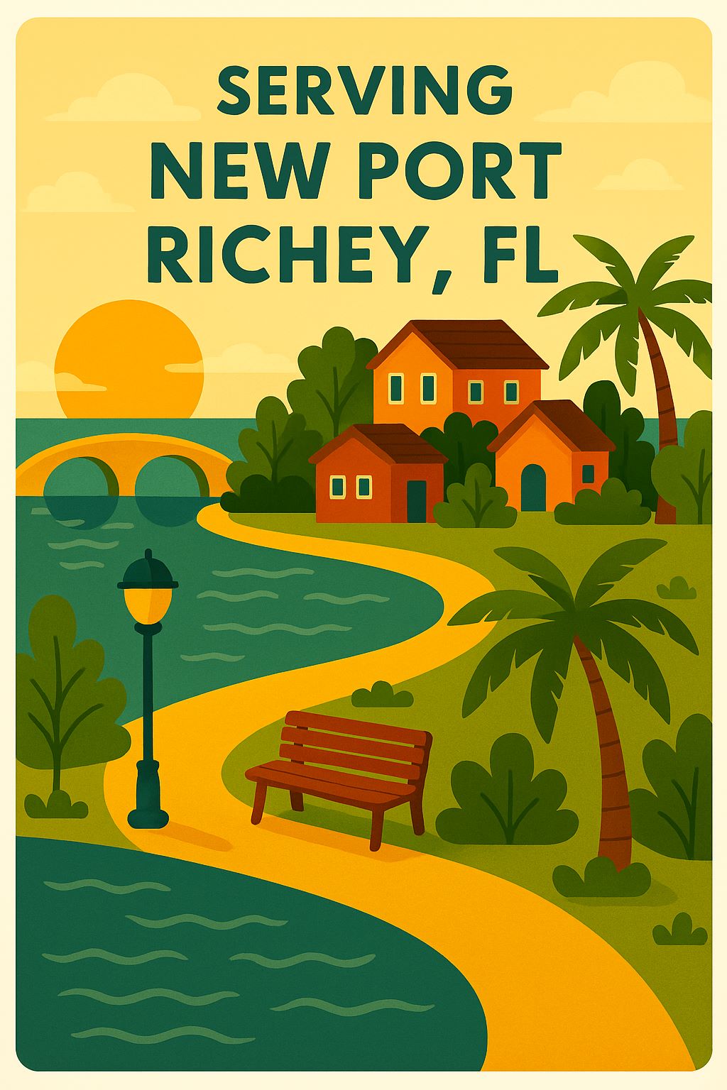 Map artwork of New Port Richey service area