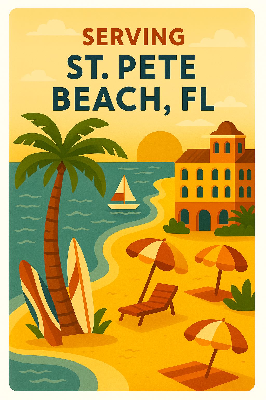 Artistic map of St. Pete Beach service area