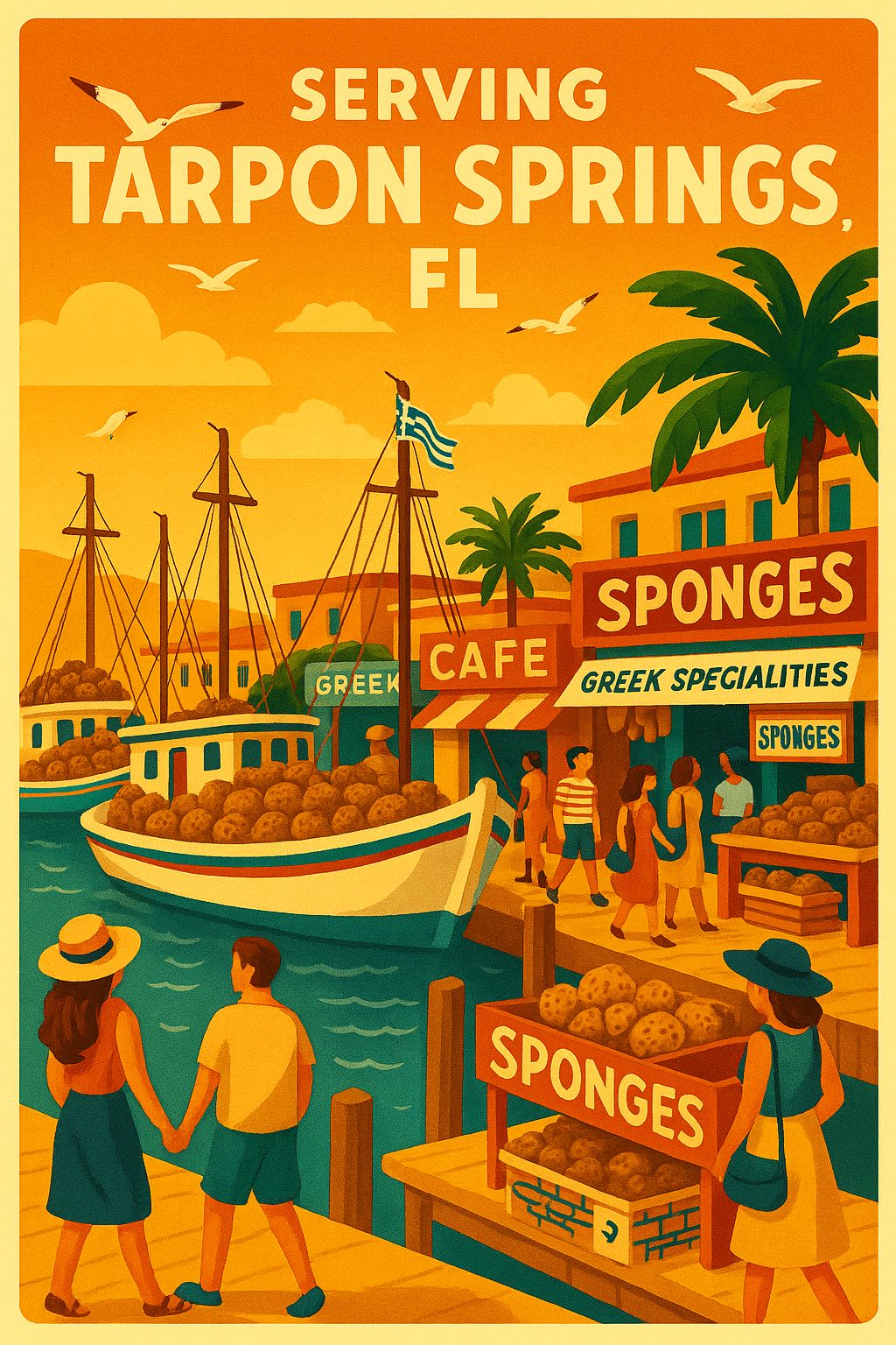 Map artwork of Tarpon Springs service area